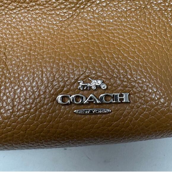 Coach Turnlock Edie Bag Tan Silver Hobo Pebble Leather DIY Handles - Picture 9 of 15